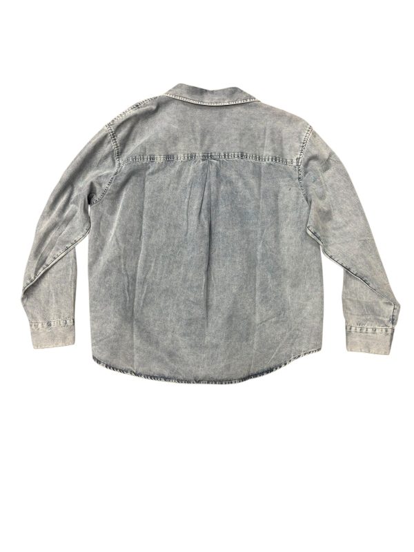 Blouse Long Sleeve By Maurices In Blue & Brown, Size: L Online Hot Sale - Image 2