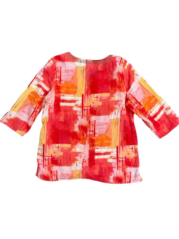 Pink Blouse Short Sleeve Chicos, Size L Discount - Image 2