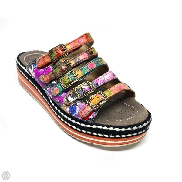 Sandals Flats By Clothes Mentor In Multi-colored, Size: 7 Hot on Sale - Image 2