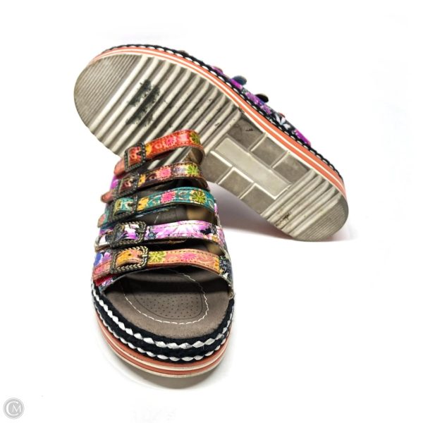 Sandals Flats By Clothes Mentor In Multi-colored, Size: 7 Hot on Sale - Image 3
