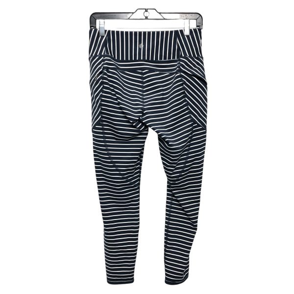 Athletic Leggings By Athleta In Blue & White, Size:M Hot on Sale - Image 2
