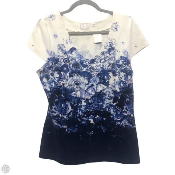 Top Short Sleeve By Postmark In Blue & Cream, Size: L Online
