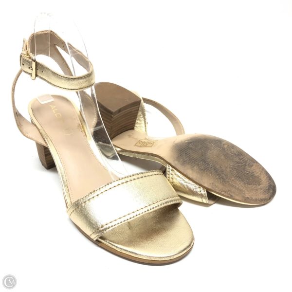 Sandals Heels Block By Aldo In Gold, Size: 9 Supply - Image 3