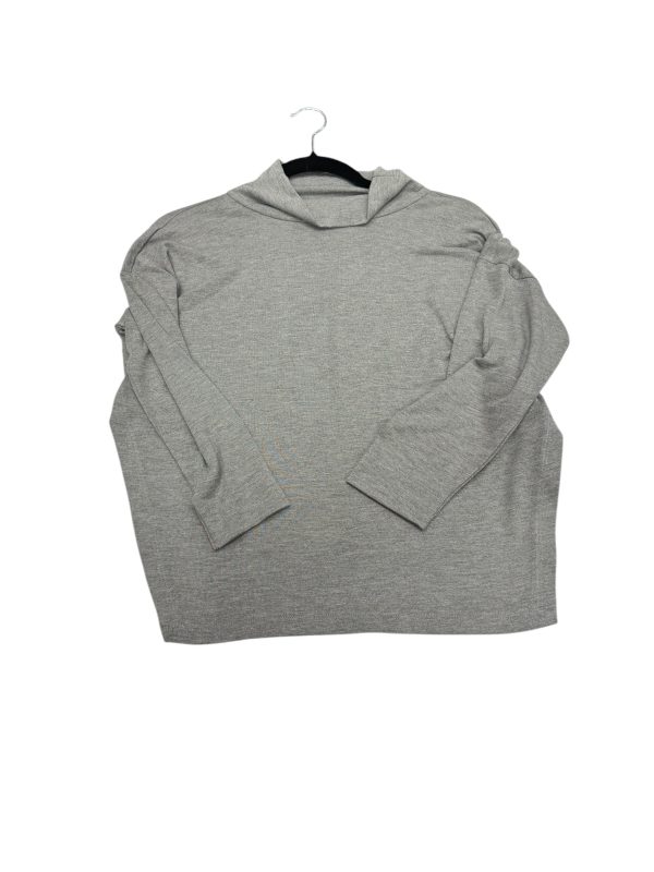 Blouse Long Sleeve By Loft In Grey & White, Size: S Fashion