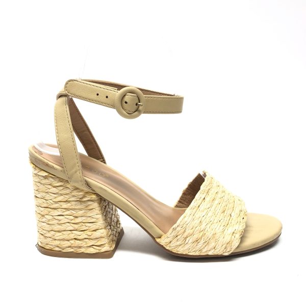 Sandals Heels Block By Bamboo In Beige, Size: 6.5 For Sale