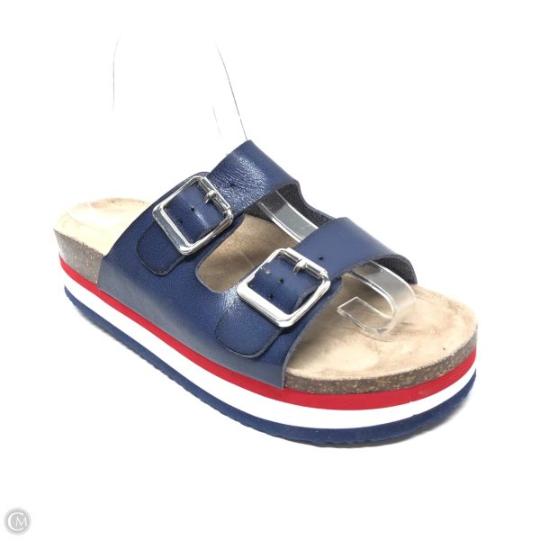 Sandals Heels Platform By Madden Girl In Blue & Red & White, Size: 6.5 Cheap - Image 2