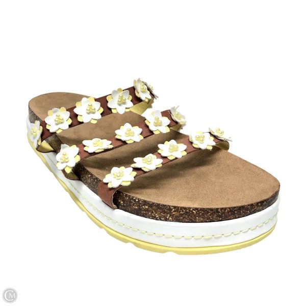 Sandals Flats By No Boundaries In Brown & Yellow, Size: 10 on Sale - Image 2