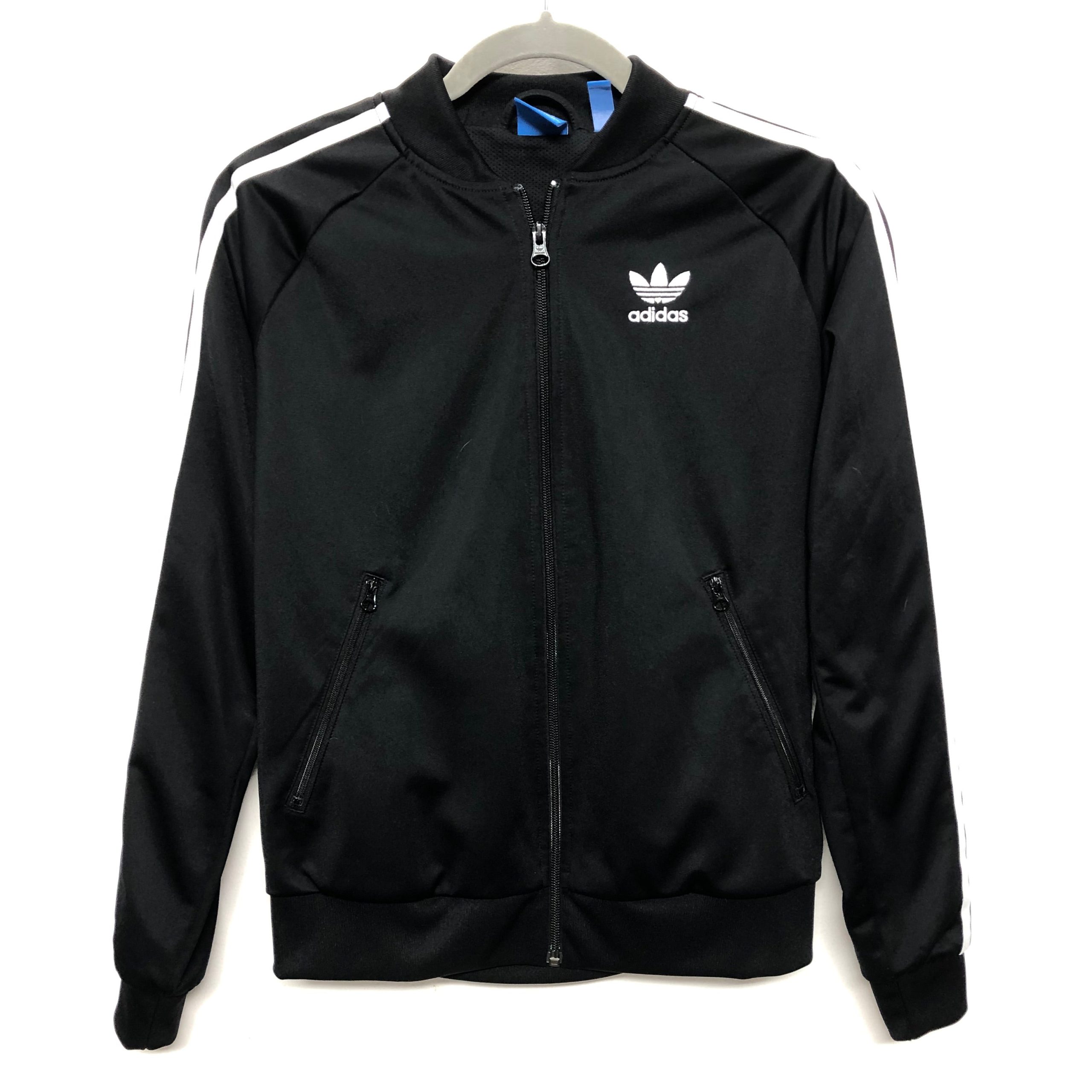 Athletic Jacket By Adidas In Black & White, Size:S For Cheap