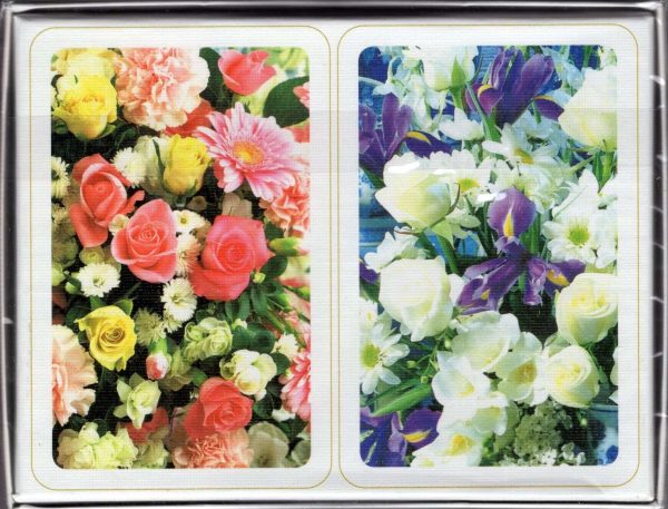 Floral Blue Box 2 Deck Set Bridge Playing Cards Piatnik For Sale - Image 2
