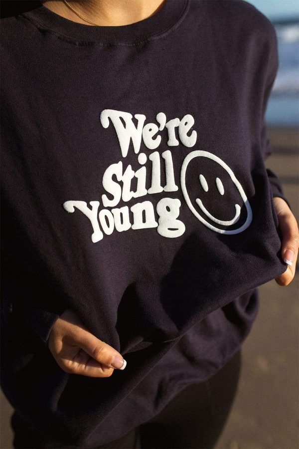 Fanjoy: We’re Still Young Navy Crewneck Online now - Image 3
